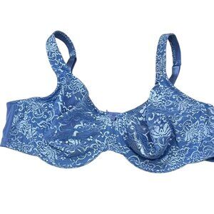 Cacique 46C Blue Lace Smooth Lightly Lined Underwire Bra